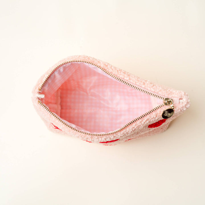 Teddy Pouch- Hearts Pink
