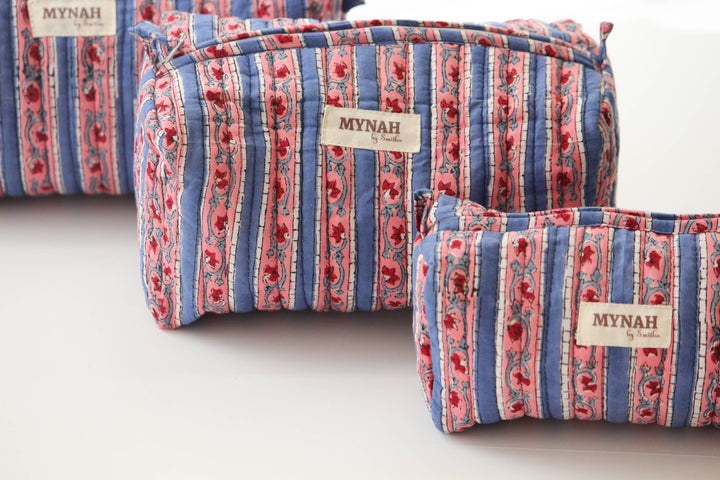 Nantucket stripes print Makeup Bag- Choose from 3 Sizes