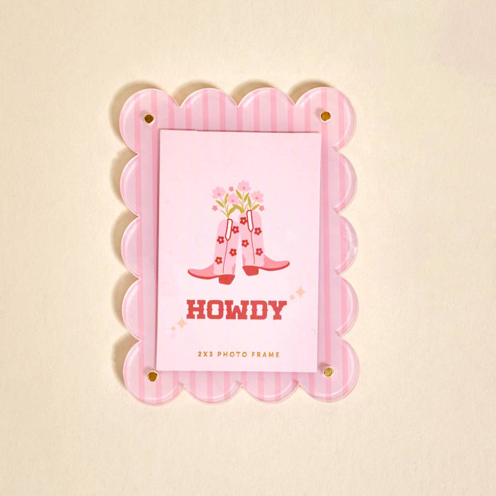 Mini Acrylic Picture Frame Magnet–Cowgirl Boots