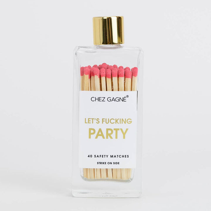 Let's Fucking Party Matches - Glass Bottle Matchsticks - Coral