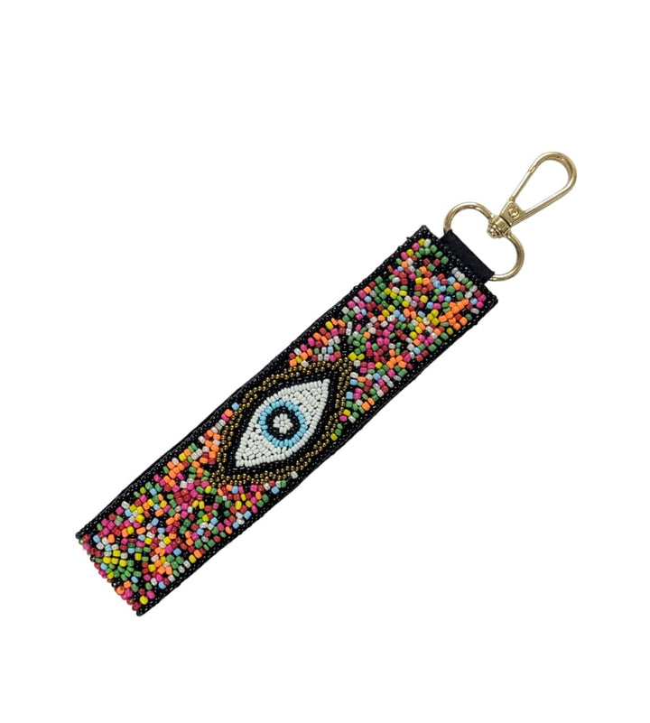 Multi Evil Eye Beaded Wristlet Strap Key Chain