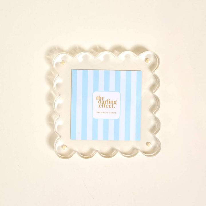 Square Scalloped Acrylic Picture Frame–Clear
