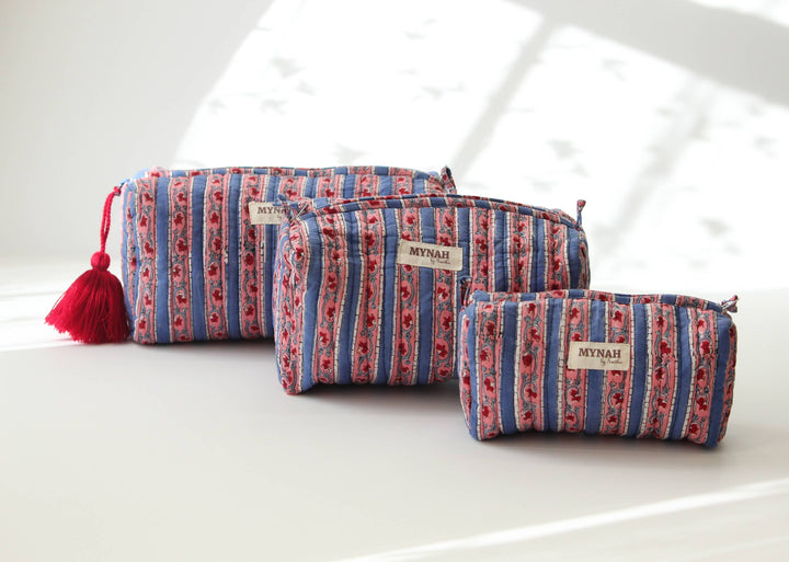 Nantucket stripes print Makeup Bag- Choose from 3 Sizes