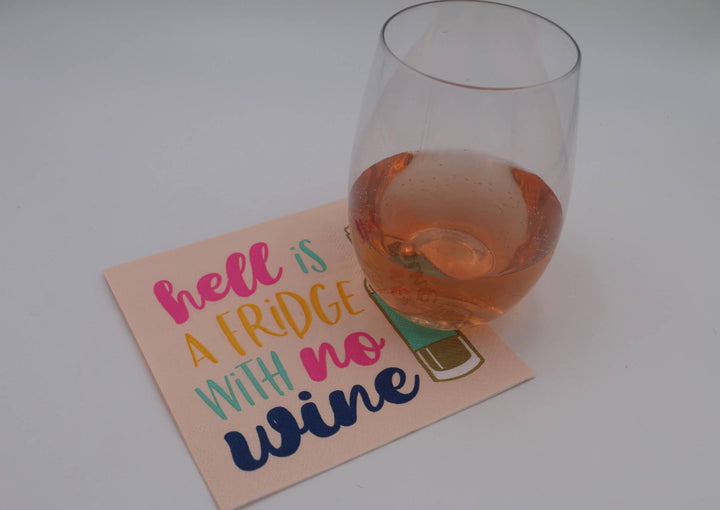 Funny Cocktail Napkins-Hell is a Fridge with No Wine - 20ct