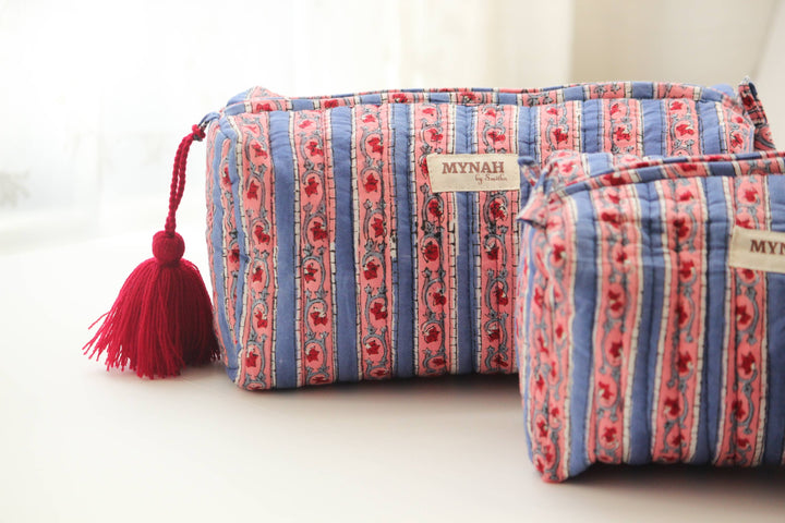 Nantucket stripes print Makeup Bag- Choose from 3 Sizes