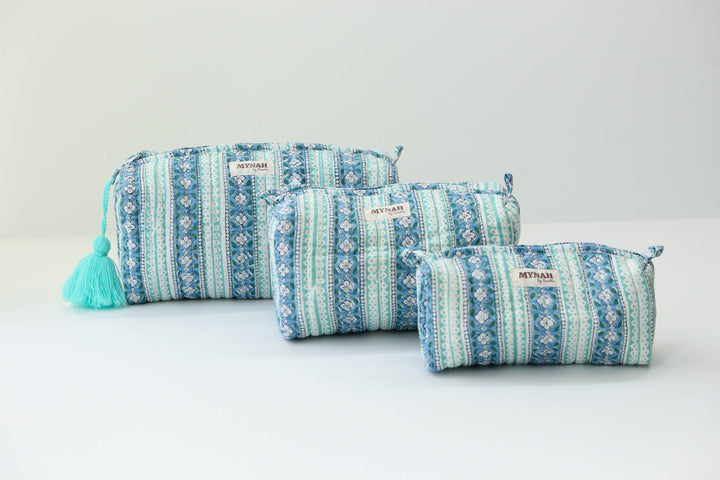 Moroccan stripes travel Makeup Bag- Choose From 3 Sizes