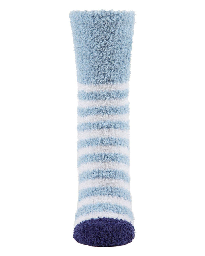 Striped Dreidel Embroidery Cozy Holiday Crew Socks