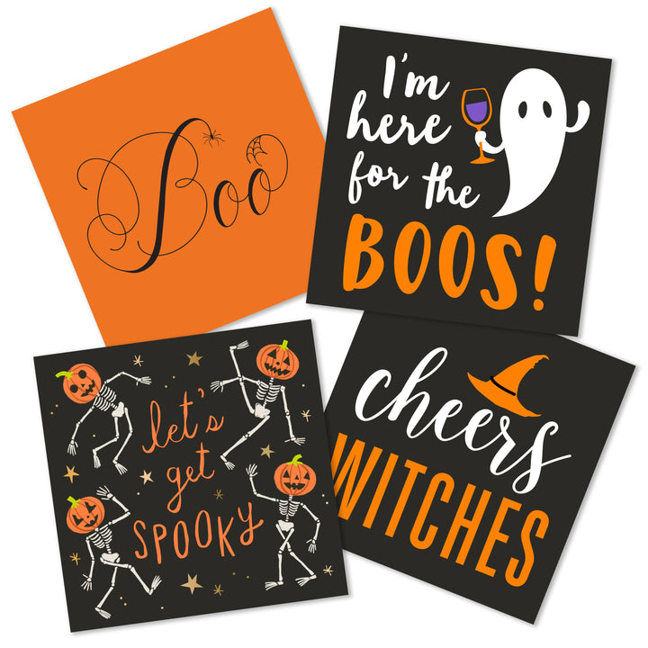 Funny Halloween Cocktail Napkins | Here For The Boos - 20ct