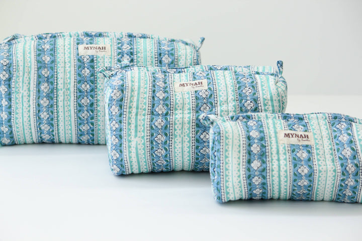 Moroccan stripes travel Makeup Bag- Choose From 3 Sizes