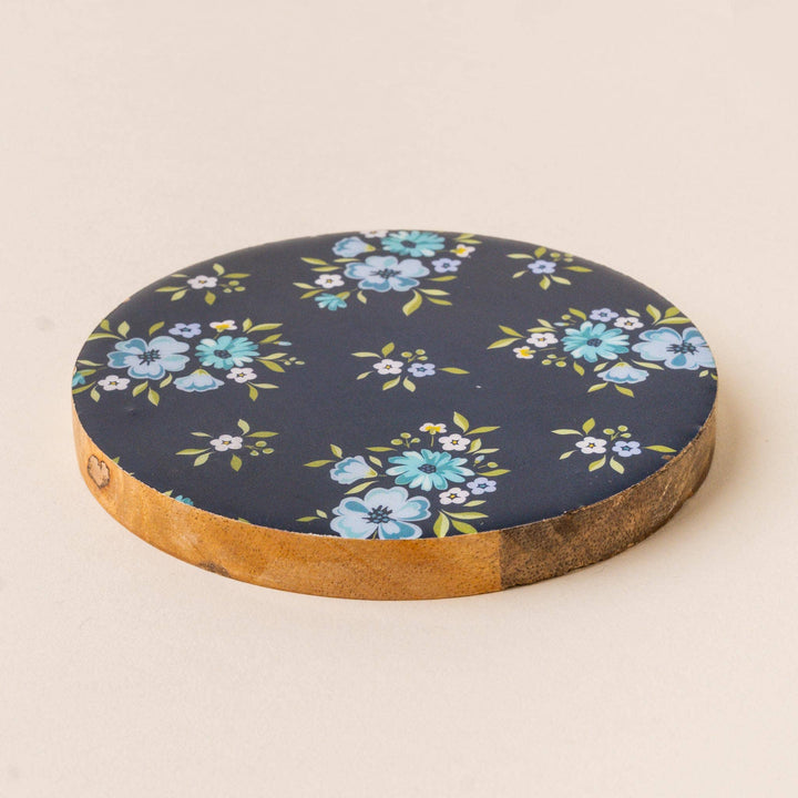 Wood Enamel Coaster-Endless Daydream Navy