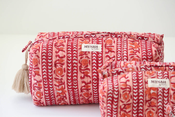 Terracotta stripes Makeup Bag