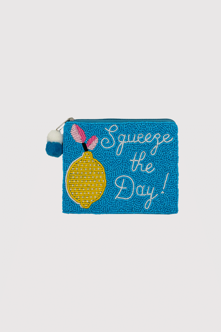 Squeeze The Day Artist Series Beaded Coin Pouch