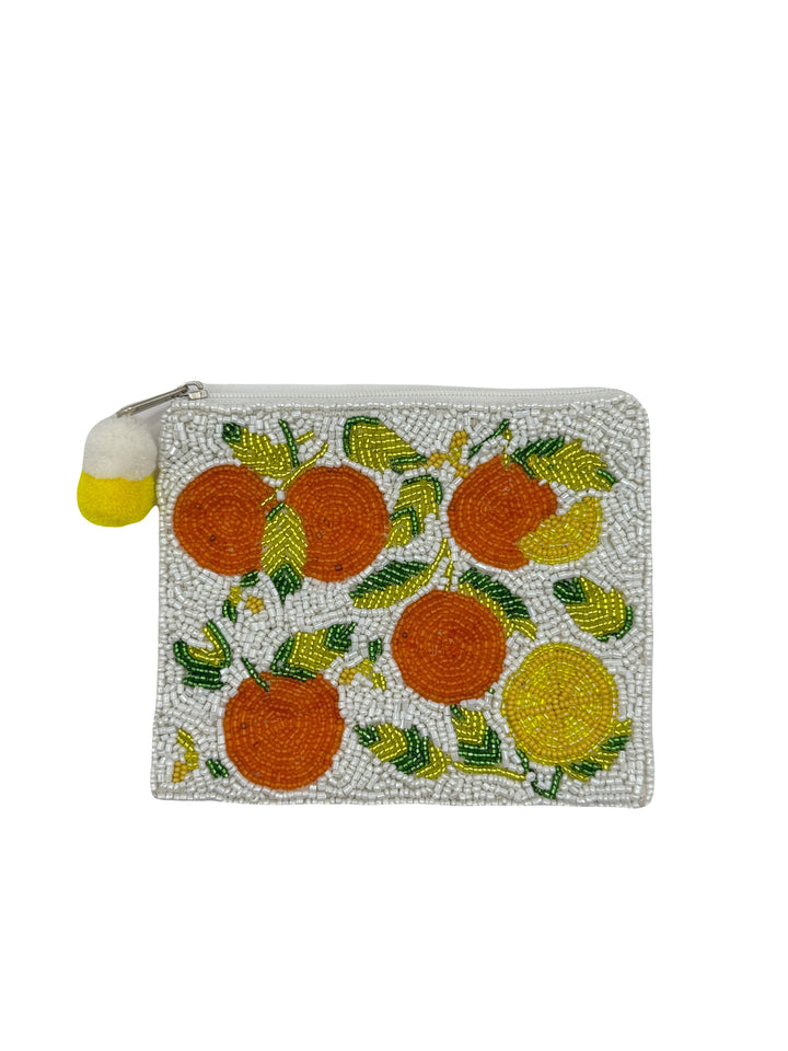 Multi Citrus Beaded Coin Pouch