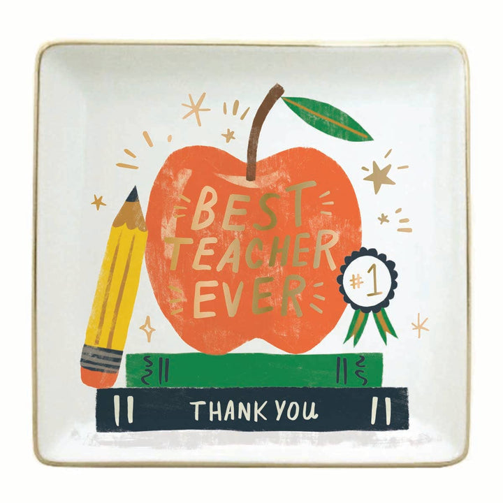 Ceramic Trinket Tray | Best Teacher Ever Trinket Tray