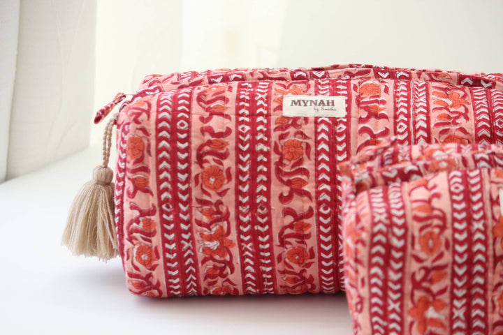 Terracotta stripes Makeup Bag