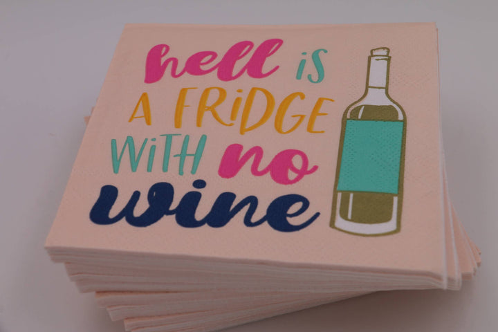 Funny Cocktail Napkins-Hell is a Fridge with No Wine - 20ct