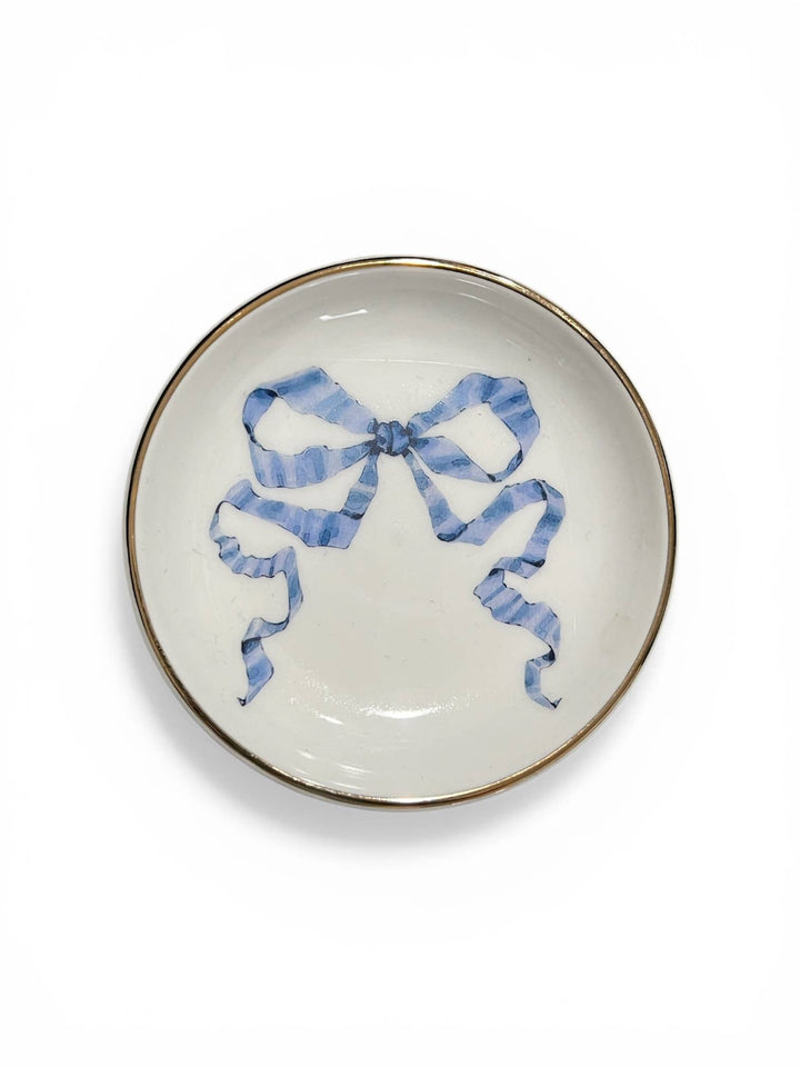 Coupe Ring Dish Blue Ribbon Bow