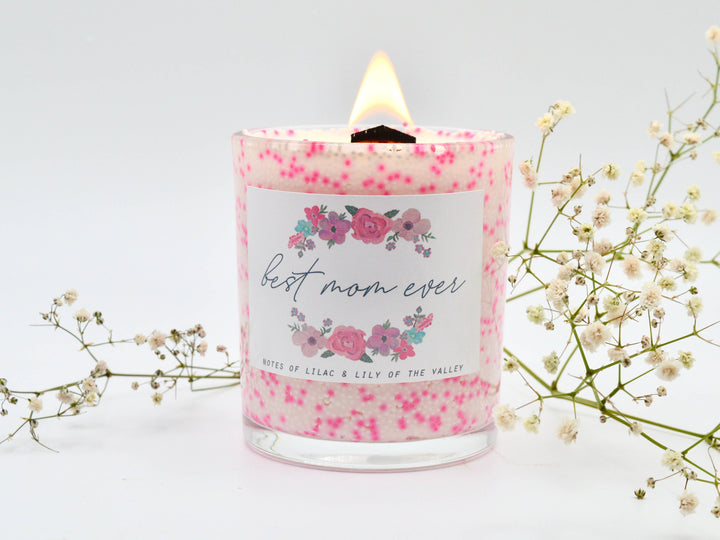 Sprinkle Edition Best Mom Ever Mother's Day Floral Candle