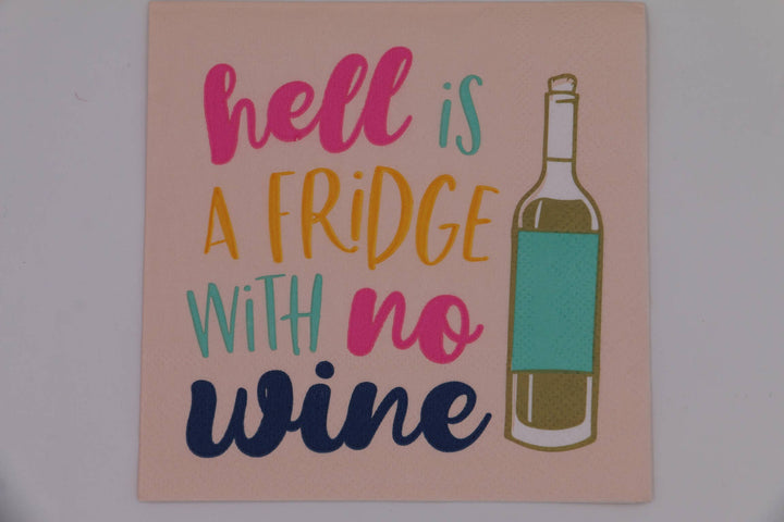 Funny Cocktail Napkins-Hell is a Fridge with No Wine - 20ct