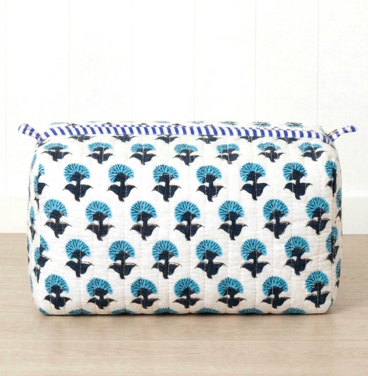 Hydrangea Cosmetic Pouches-Blue