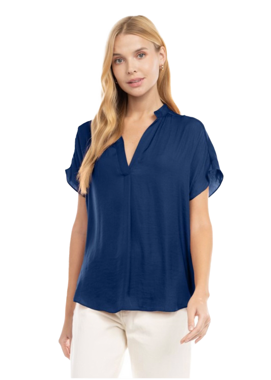 The Ashlyn Top- Navy Blue