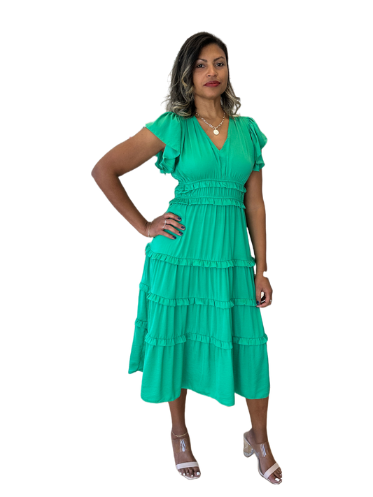 The Celia Dress- Bright Green
