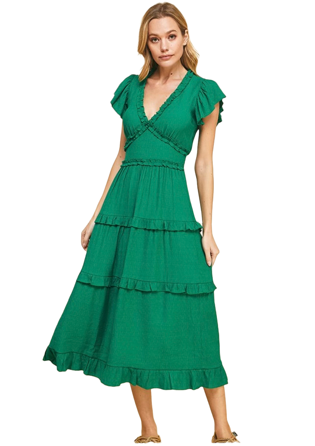 The Ayra Midi Dress- Green